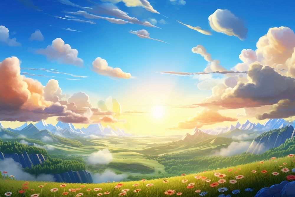 Landscape outdoors nature sky. AI generated Image by rawpixel.