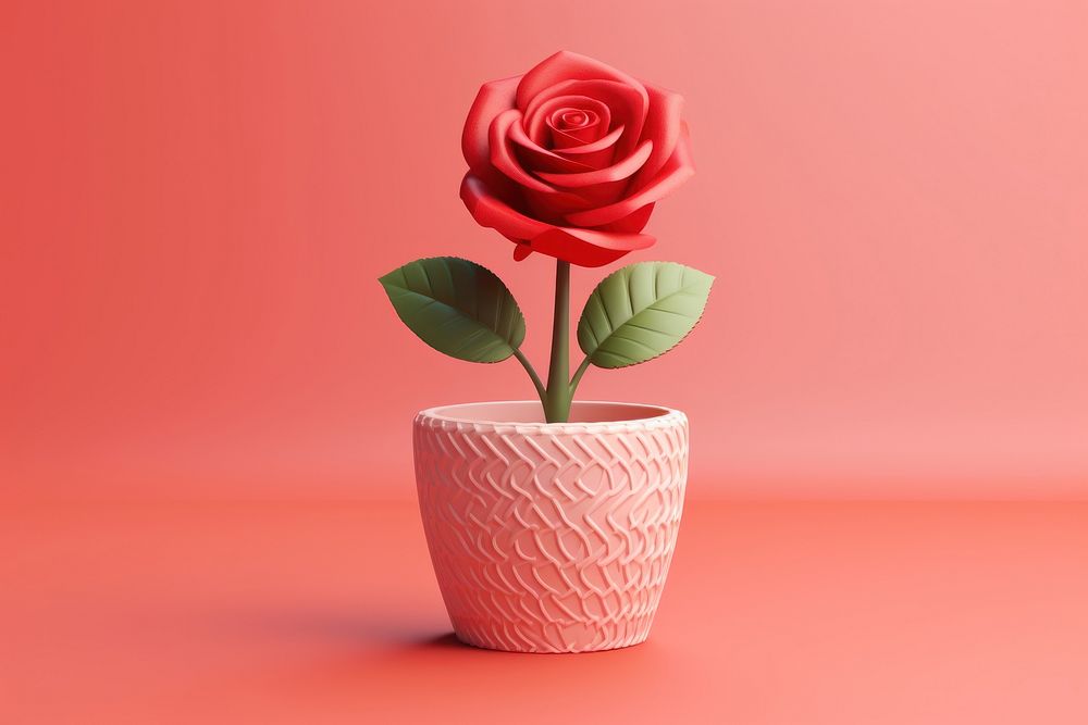 Flower rose plant vase. AI generated Image by rawpixel.