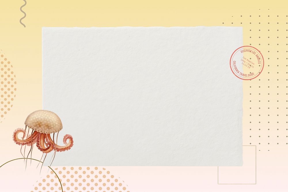 Vintage octopus background, note paper