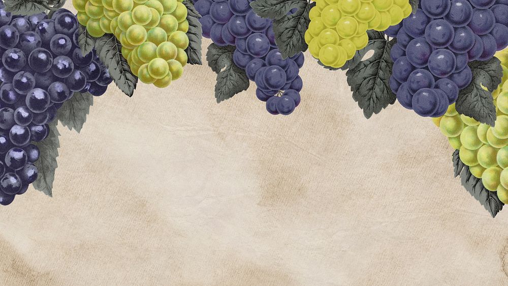 Grape leaves border, desktop wallpaper