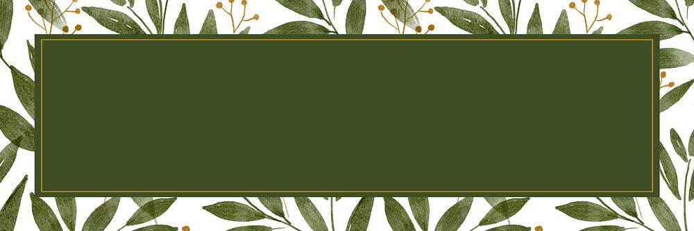 Green leaf frame background for banner