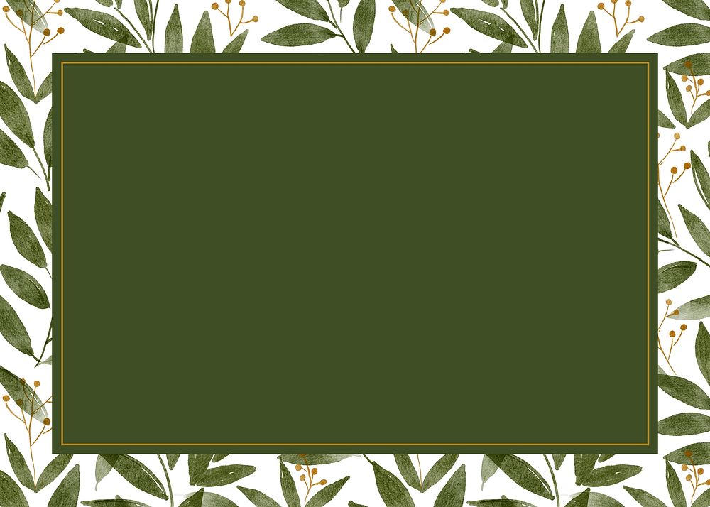 Green leaf frame background design