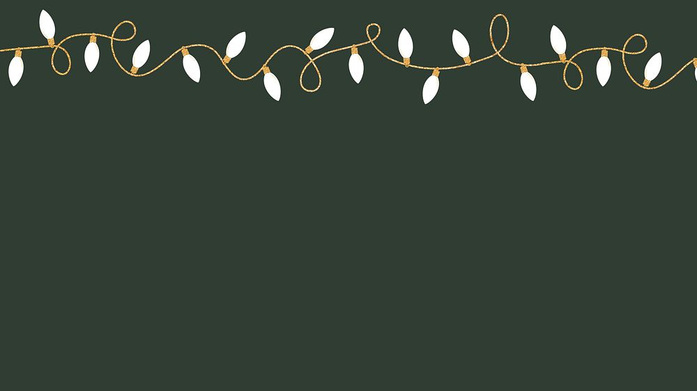 Christmas lights, green desktop wallpaper