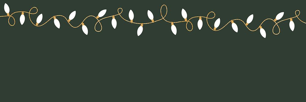 Christmas lights, green background for banner
