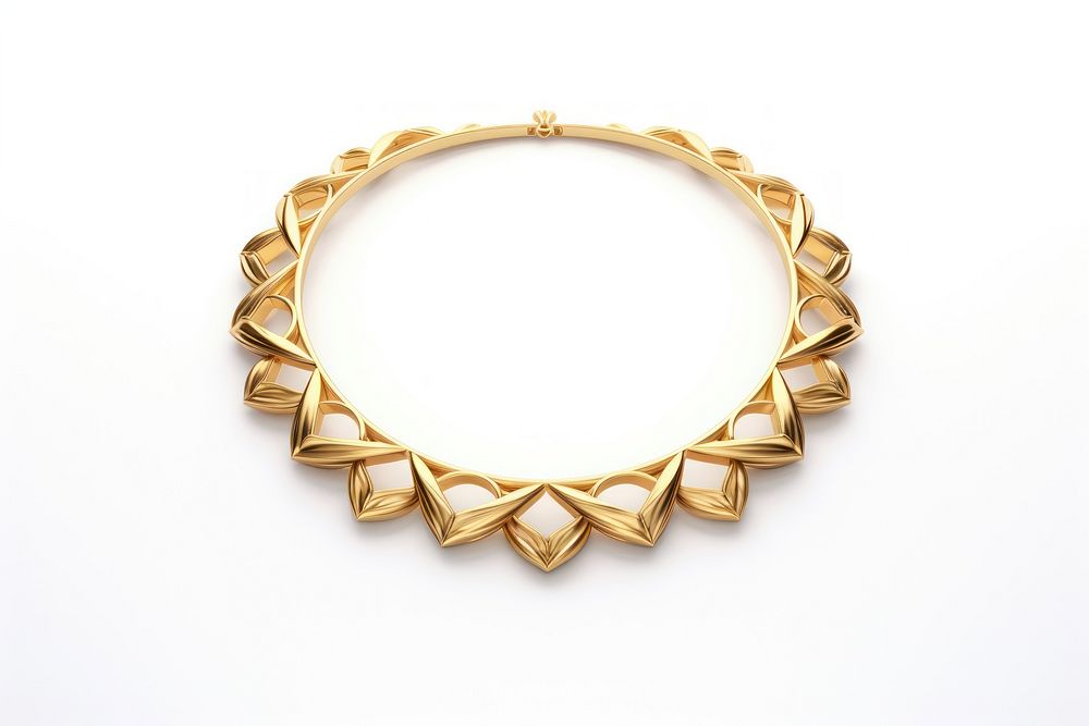 Necklace jewelry gold white background. AI generated Image by rawpixel.