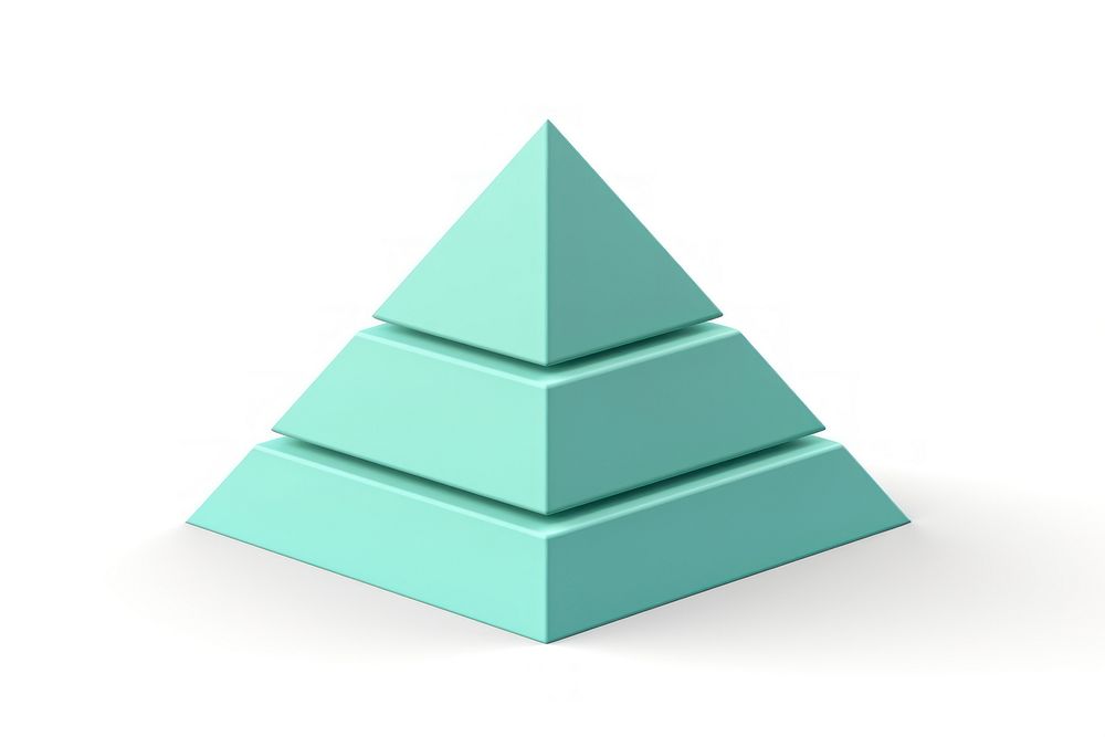 Pyramid white background turquoise triangle. AI generated Image by rawpixel.