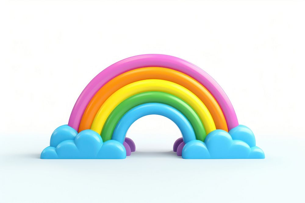 Rainbow toy white background spectrum. 