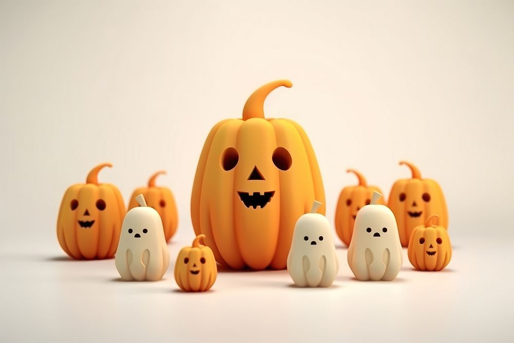 Halloween vegetable pumpkin cute. AI generated Image by rawpixel.