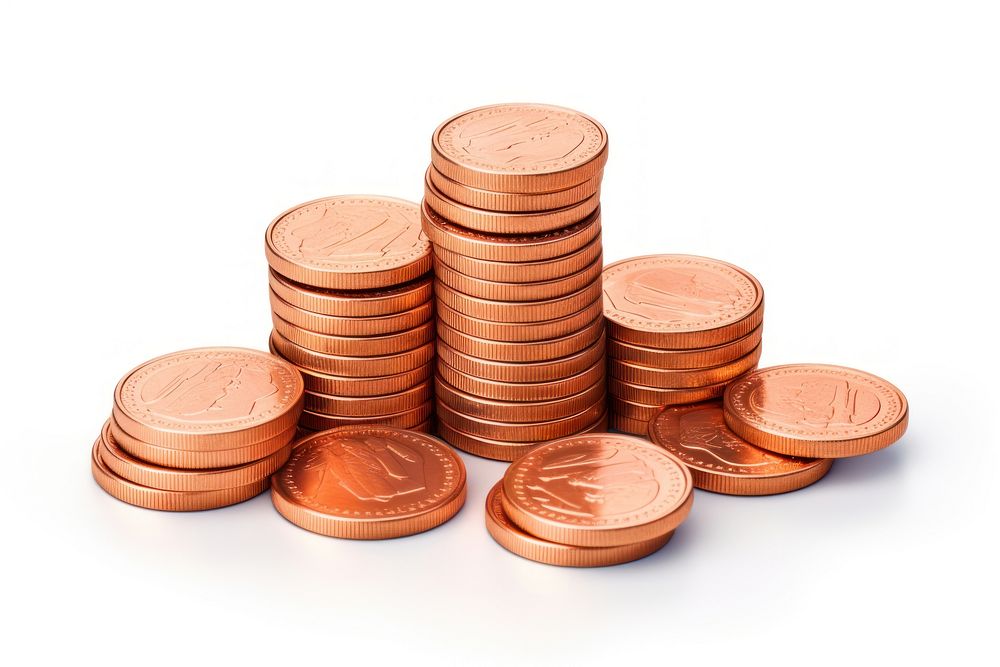 Money coin white background earthenware. AI generated Image by rawpixel.