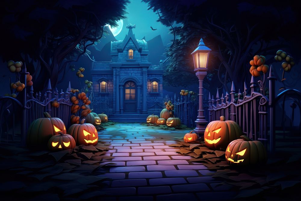 Halloween cartoon anthropomorphic jack-o'-lantern. AI generated Image by rawpixel.