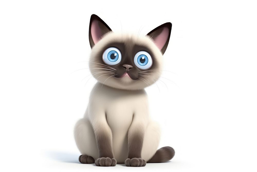 Siamese cat animal cartoon siamese. AI generated Image by rawpixel.
