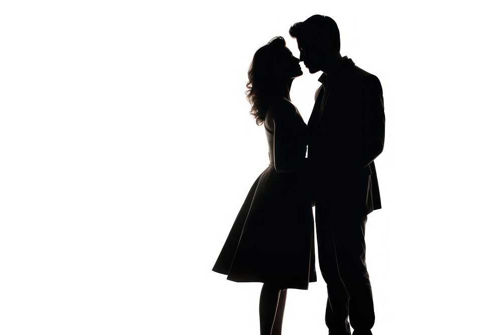 Backlighting silhouette kissing adult. AI generated Image by rawpixel.