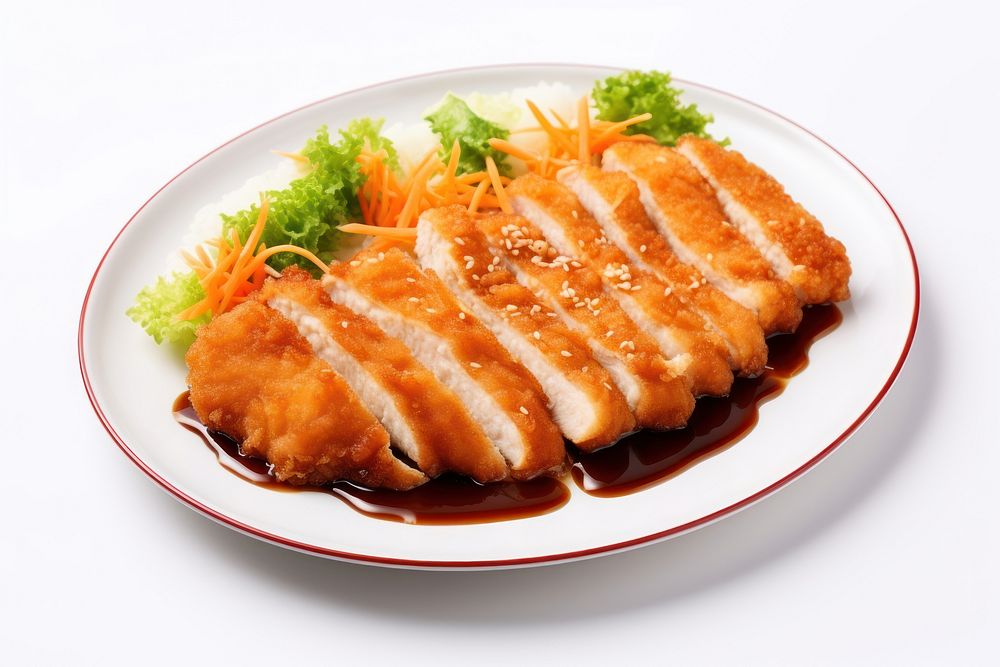 Tonkatsu plate food vegetable. AI generated Image by rawpixel.