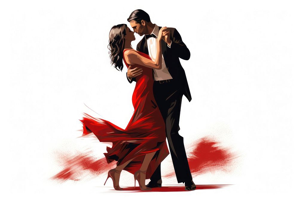 Tango dancing white background entertainment. AI generated Image by rawpixel.