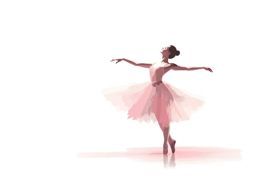 Ballerina dancing ballet white background. AI generated Image by rawpixel.