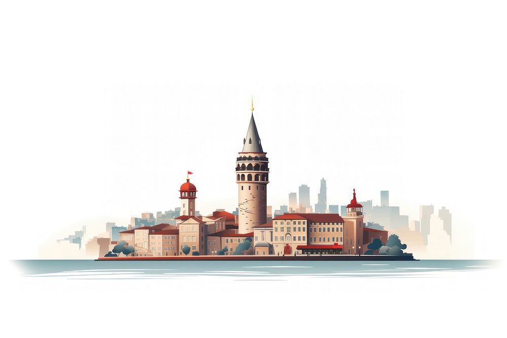 Galata tower architecture building outdoors. AI generated Image by rawpixel.