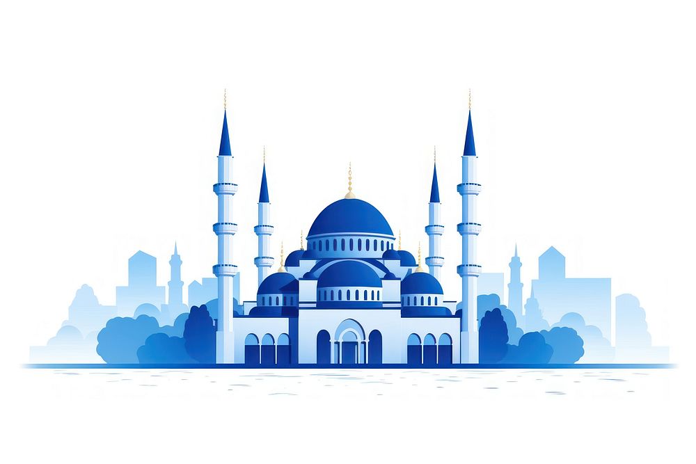 Blue mosque architecture building dome. AI generated Image by rawpixel.