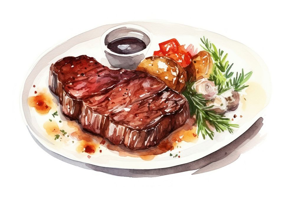 Steak plate meat food. AI generated Image by rawpixel.