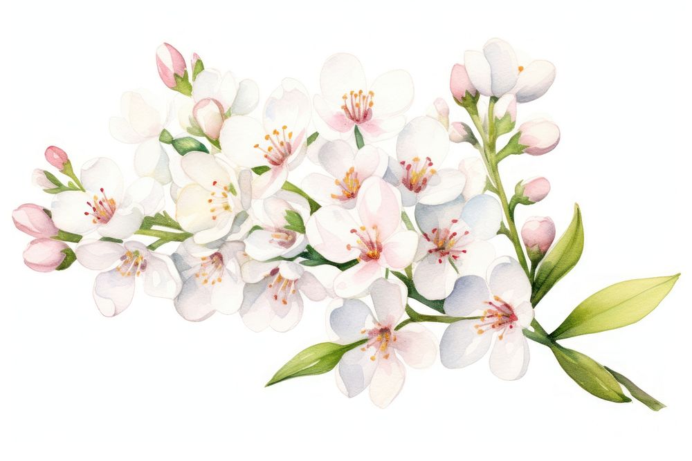 Flower blossom plant white. AI generated Image by rawpixel.