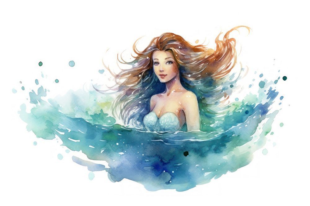 Swimming painting portrait outdoors. AI generated Image by rawpixel.
