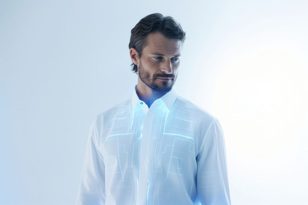 Shirt futuristic portrait adult. AI generated Image by rawpixel.