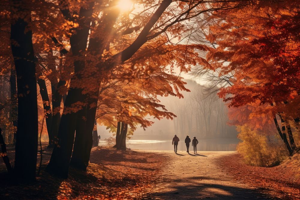 Autumn outdoors nature light. AI generated Image by rawpixel.