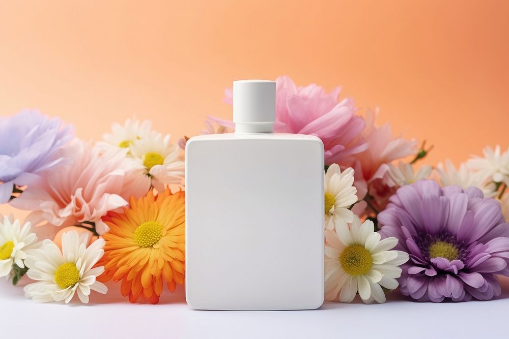 Perfume bottle flower cosmetics. AI generated Image by rawpixel.