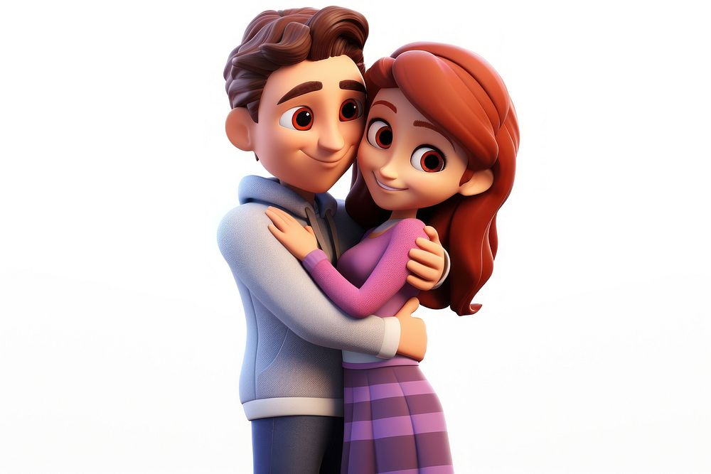 Couple hugging cartoon doll toy. AI generated Image by rawpixel.