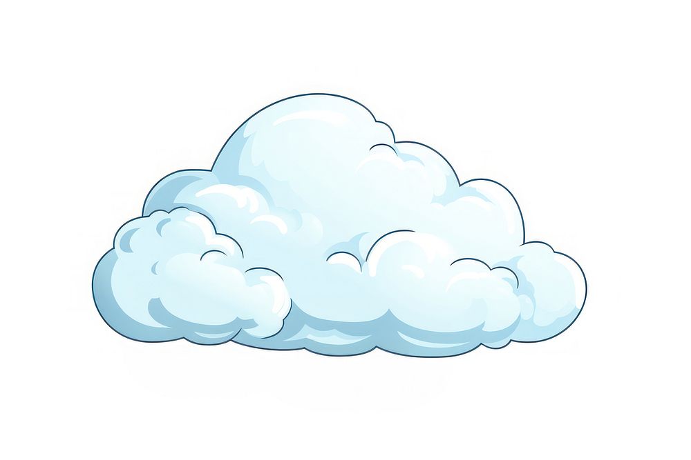 Cloud doodle white sky white background. AI generated Image by rawpixel.