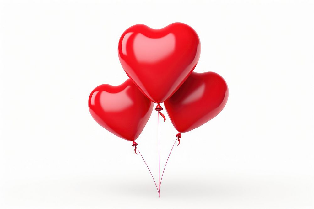 Heart balloons white background celebration anniversary. AI generated Image by rawpixel.