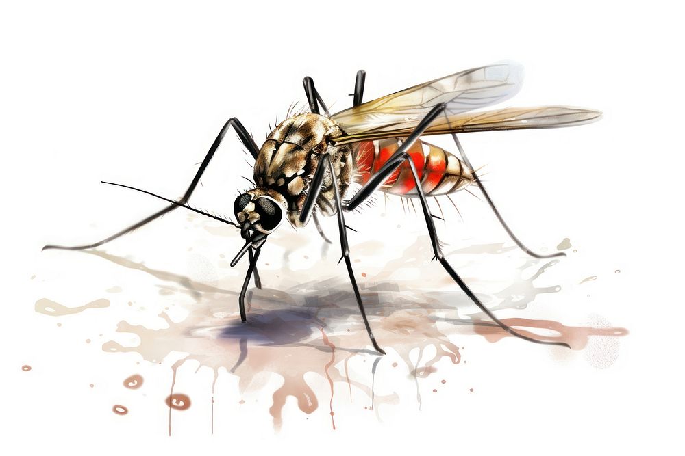 Mosquito insect animal white background. AI generated Image by rawpixel.