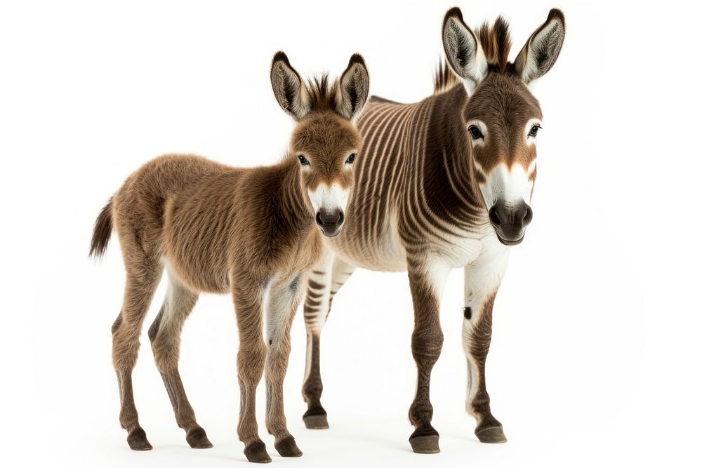 Animal mammal donkey white background. AI generated Image by rawpixel.