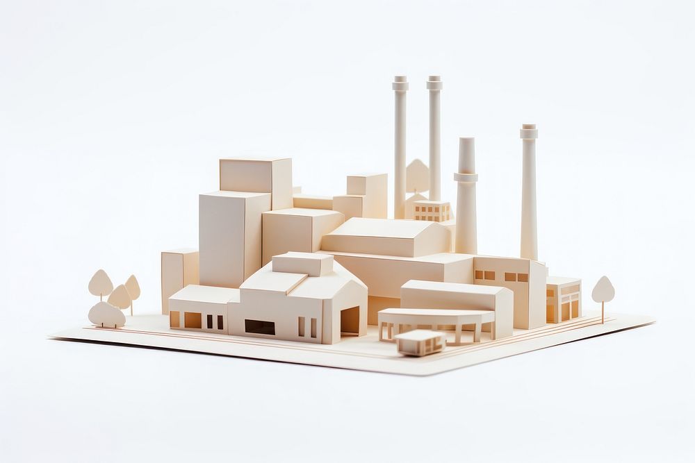 Factory architecture dollhouse furniture. AI generated Image by rawpixel.