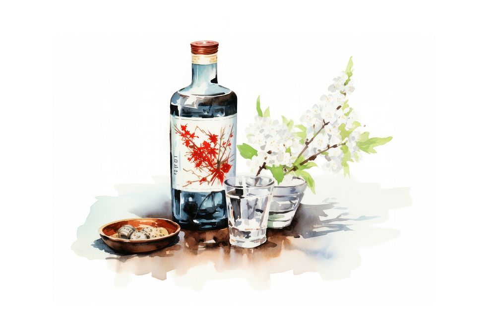 Alcohol flower glass drink. AI generated Image by rawpixel.
