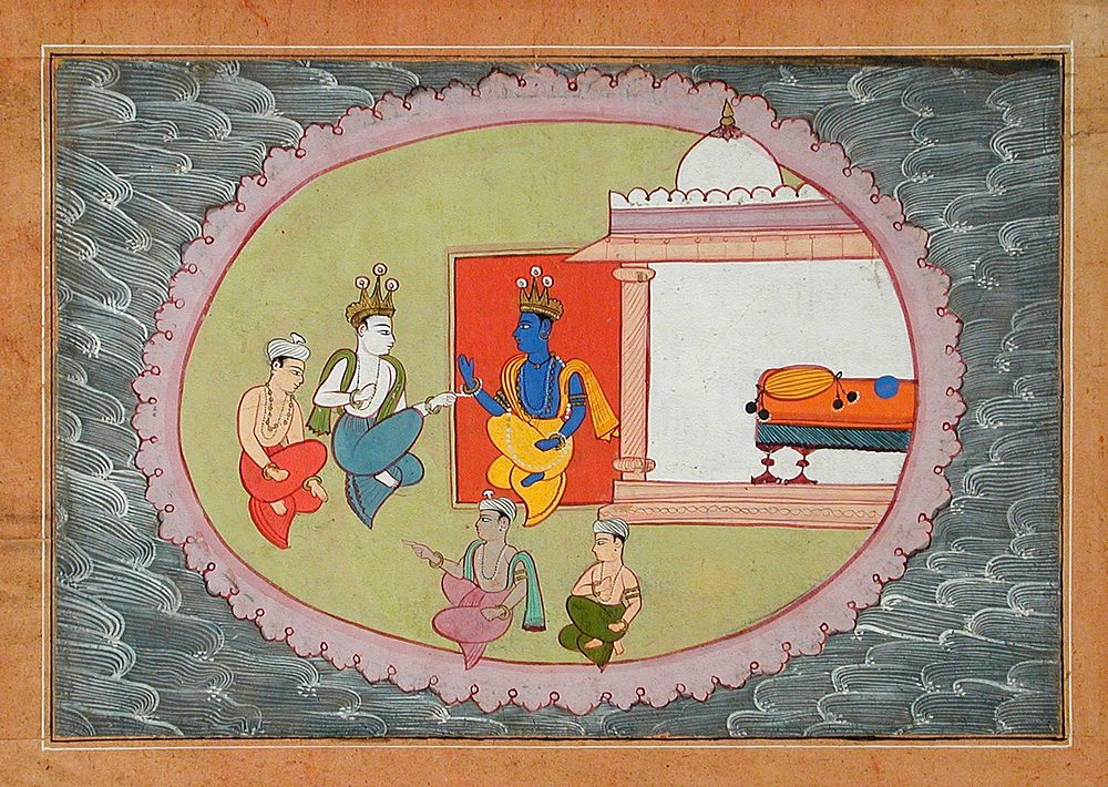 Krishna and Balarama Conversing, Folio from a Bhagavata Purana (Ancient Stories of the Lord)