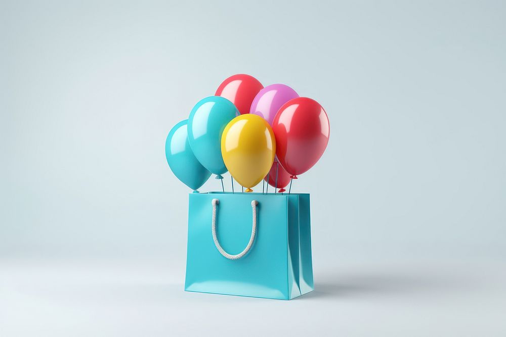 Balloon bag shopping bag anniversary. AI generated Image by rawpixel.