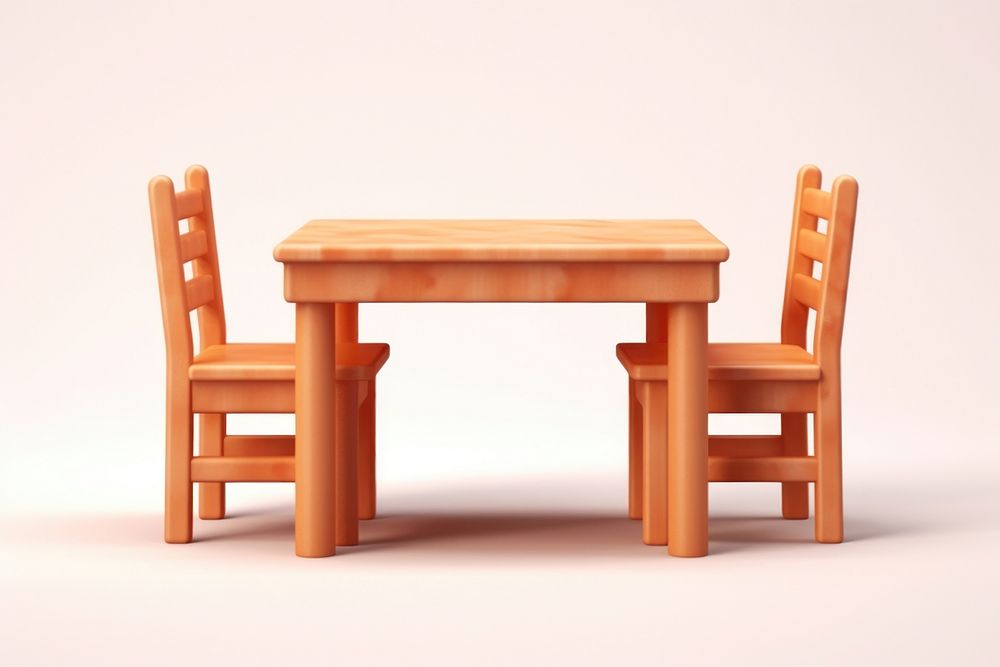 Table chair wood furniture. AI generated Image by rawpixel.