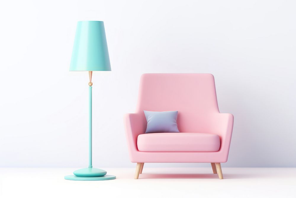 Lamp furniture armchair seat. AI generated Image by rawpixel.
