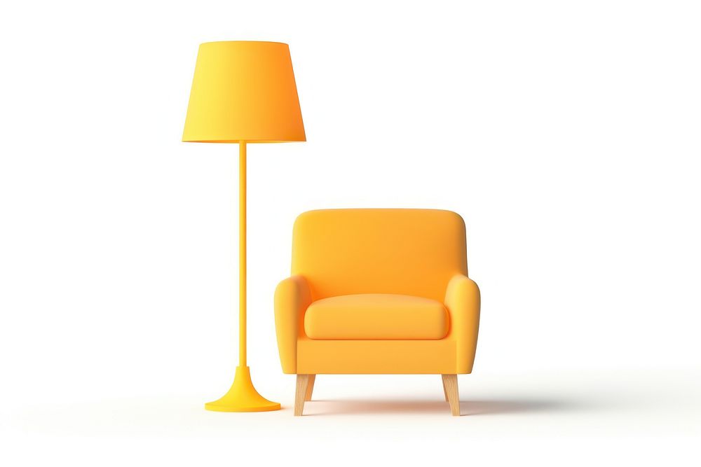 Lamp furniture armchair white background. AI generated Image by rawpixel.