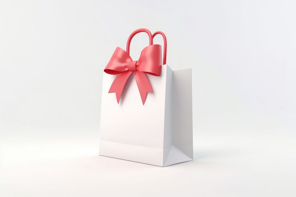 Bag ribbon red white background. AI generated Image by rawpixel.