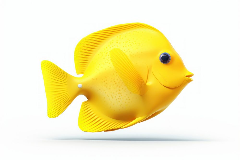 Animal yellow fish white background. AI generated Image by rawpixel.