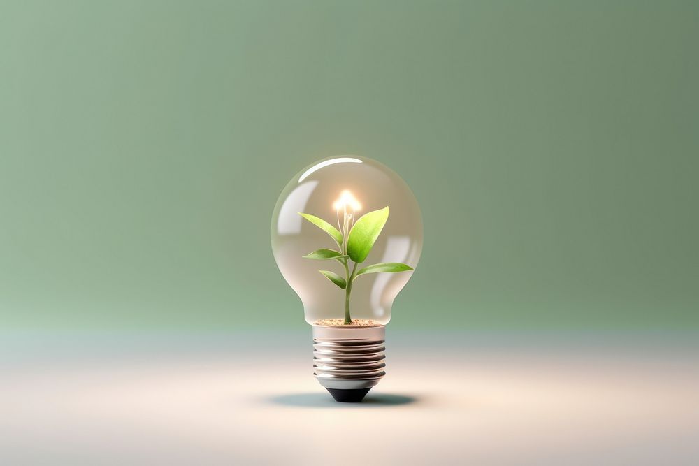 Light plant lightbulb electricity. AI generated Image by rawpixel.