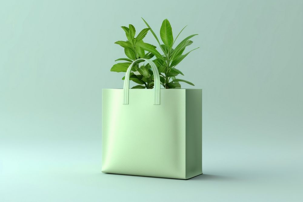 Plant bag flowerpot tote bag. AI generated Image by rawpixel.