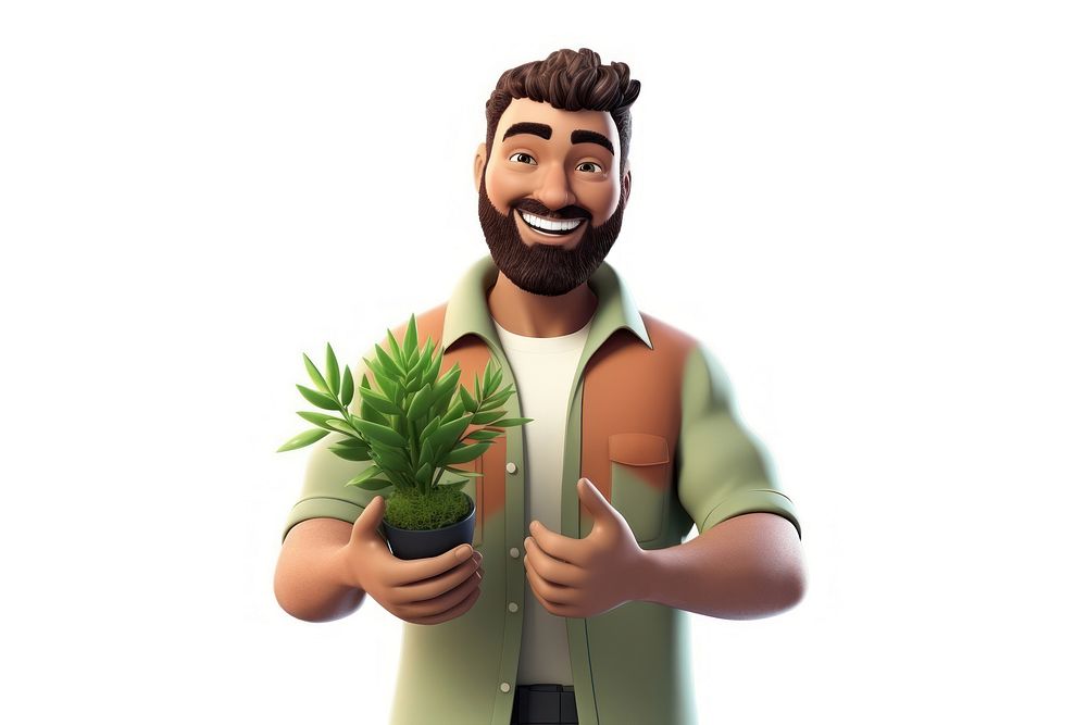 Plant smiling cartoon adult. AI generated Image by rawpixel.