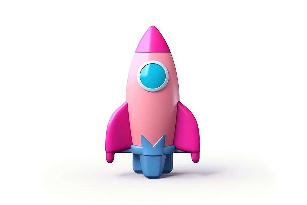 Rocket toy missile white background spacecraft. AI generated Image by rawpixel.