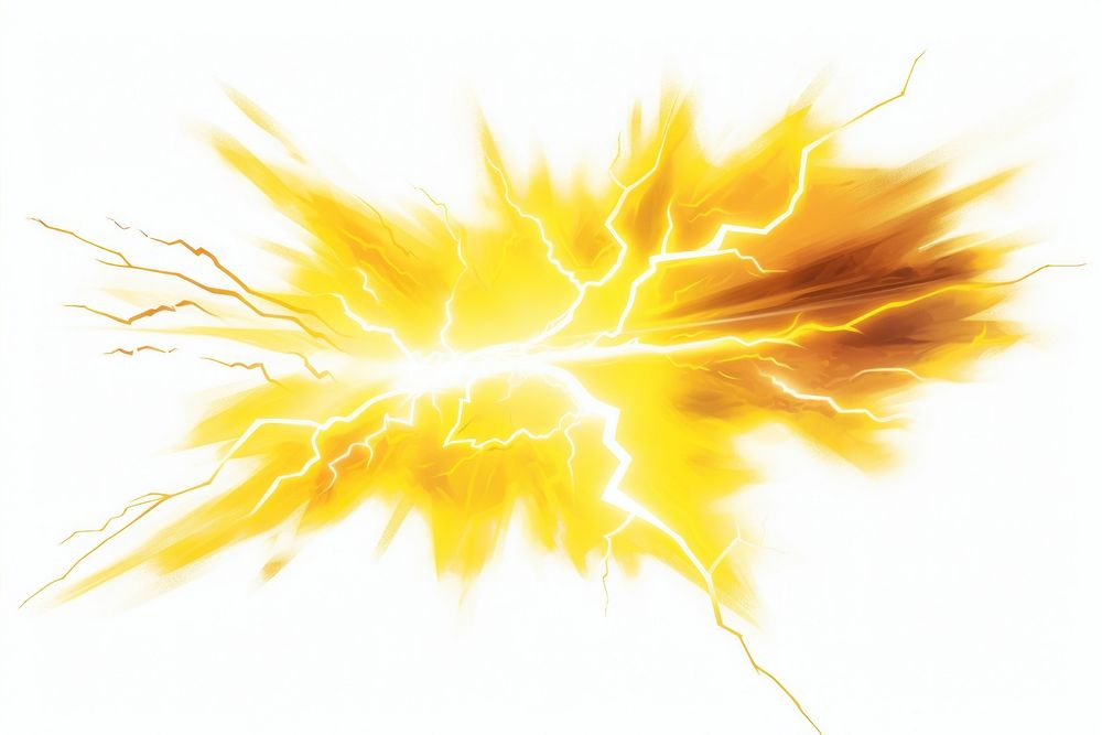 Yellow lightning fire thunderstorm illuminated. AI generated Image by rawpixel.