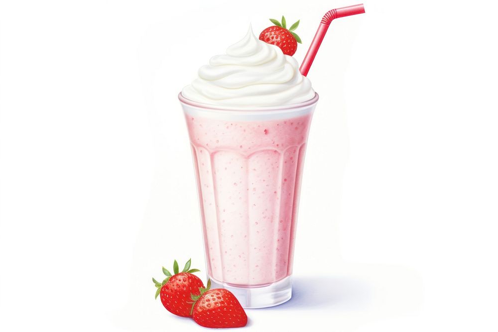 Strawberry milkshake smoothie dessert. AI generated Image by rawpixel.