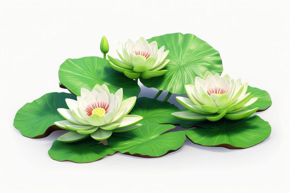 Lilly pad flower plant green. AI generated Image by rawpixel.