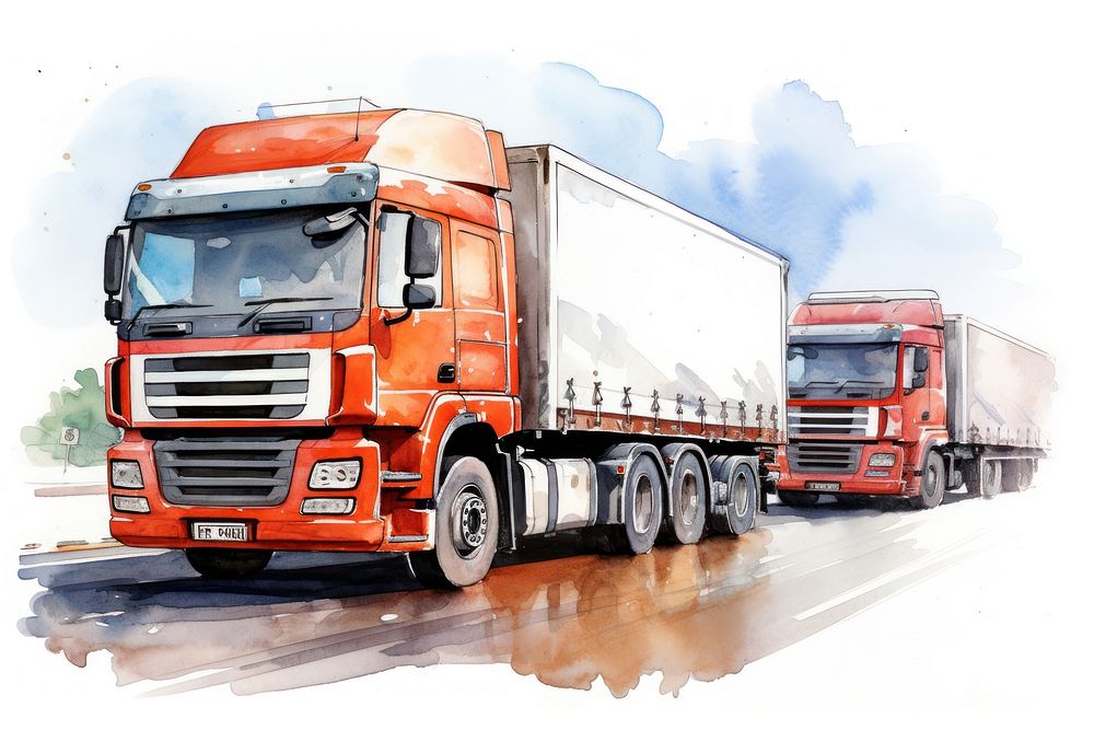 Lorries vehicle truck transportation. AI generated Image by rawpixel.