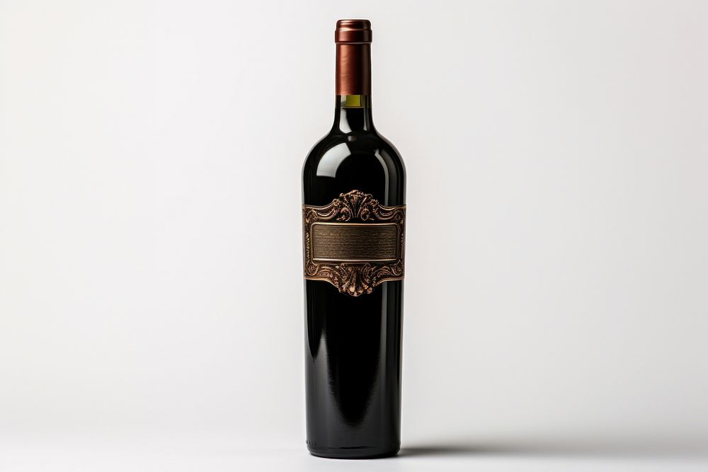 Bottle wine drink white background. AI generated Image by rawpixel.